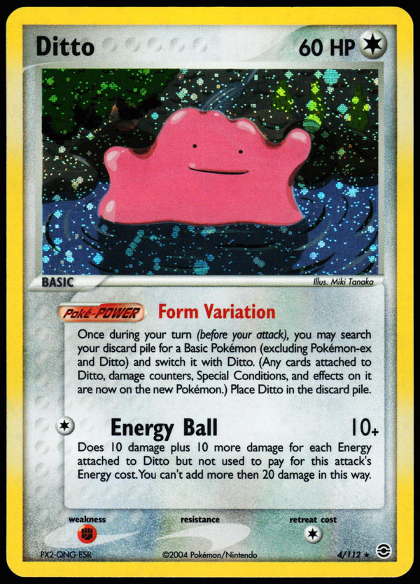 Ditto 4/112 Holo Rare FireRed & LeafGreen Pokemon Holo Near Mint
